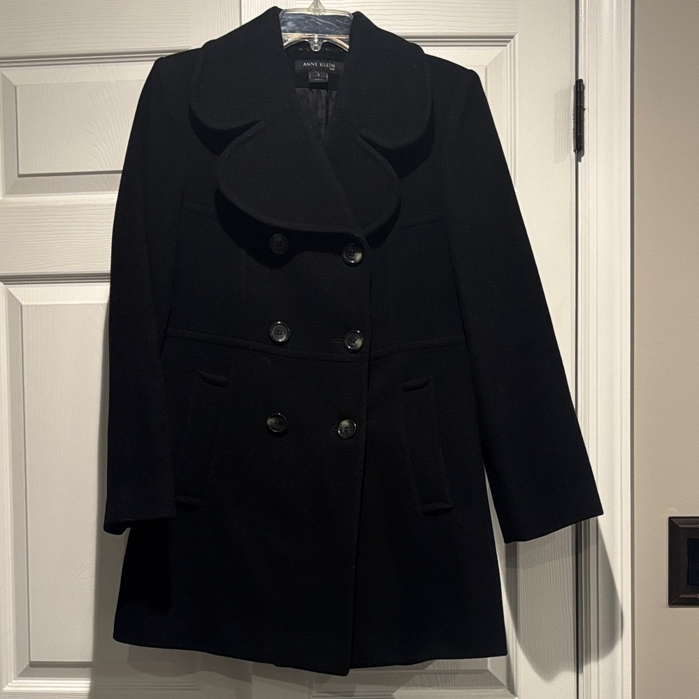 Anne Klein Elegant Black Pea Coat